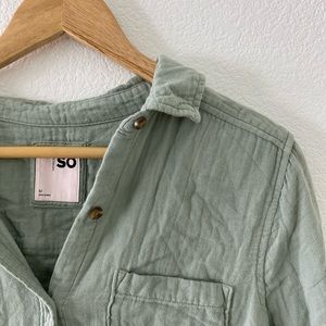 SO Olive Button Up